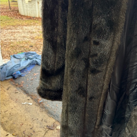Komitor XL Large Luxurious Full Length Silk Lined Dark Brown Faux Mink Fur Coat - Picture 2 of 4